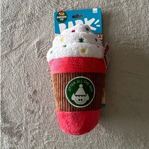 BarkBox Santa's Workchomp Jingle Latte Christmas Dog Toy Squeak Crinkle New